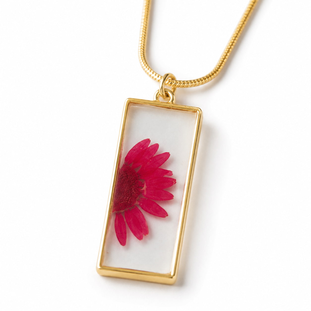 Red Flower Pendant Necklace