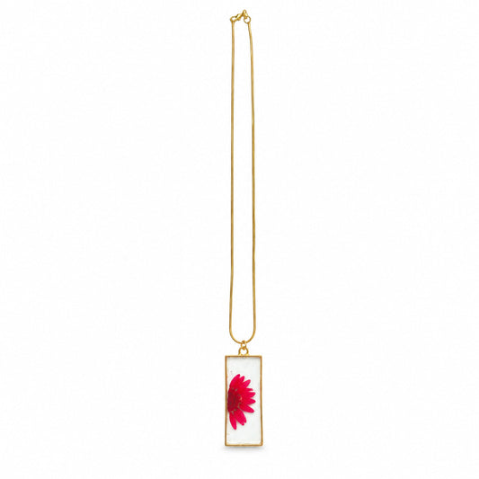Red Flower Pendant Necklace