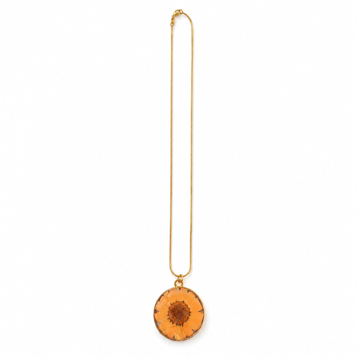 Gold-Tone Orange Flower Necklace